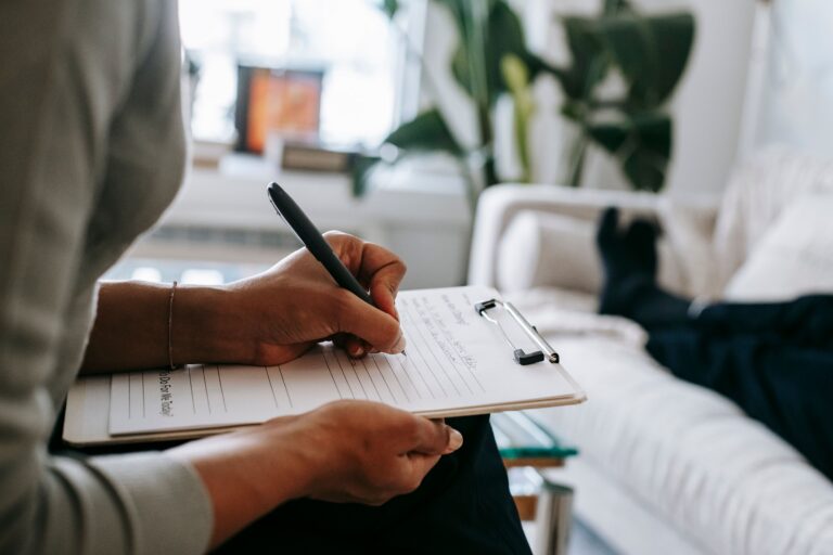 Chartered psychologist consulting with a client at The London Psychology Clinic in Central London